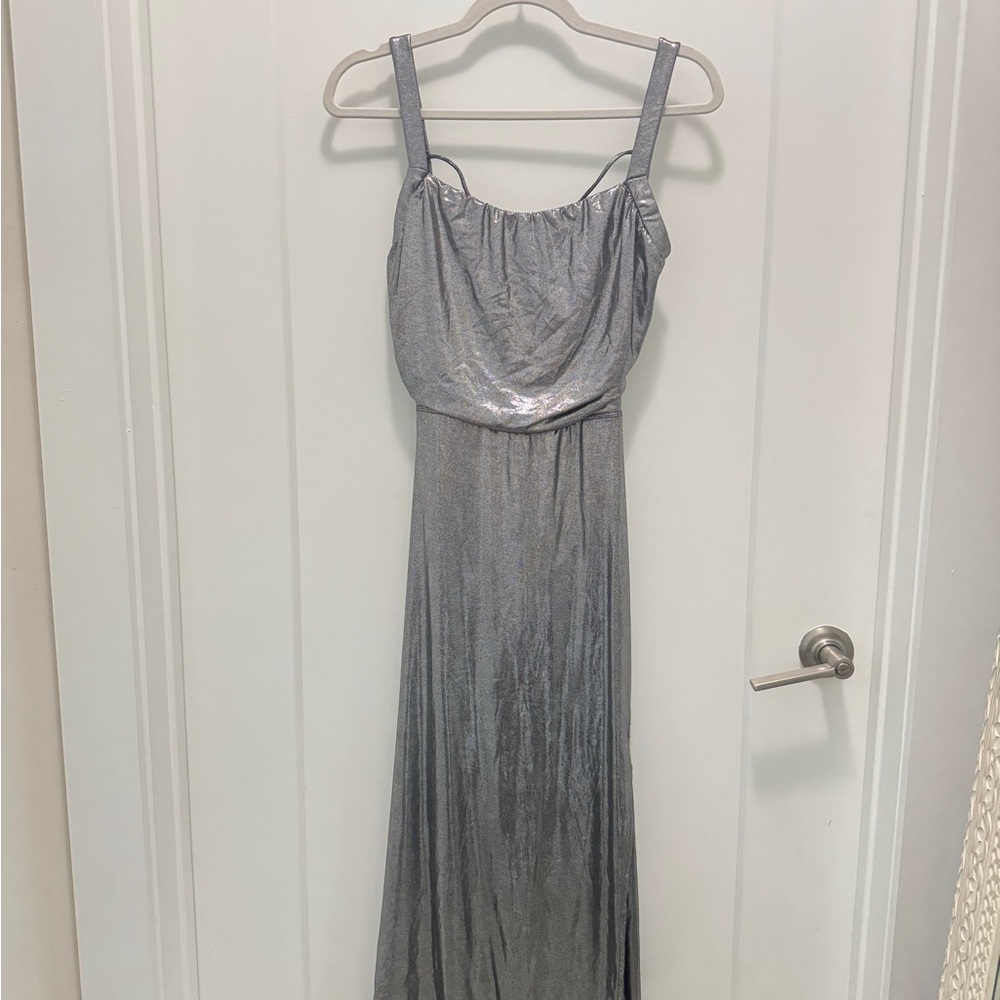 Halara XL Metallic Elegant Silver Evening Dress